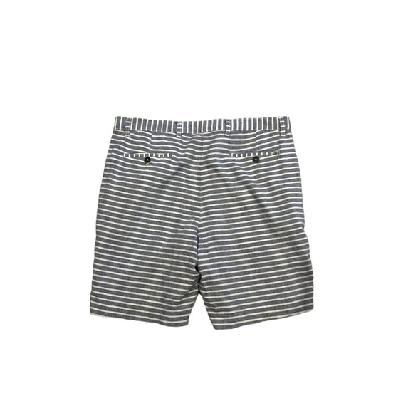 Michael Kors Men's Linen Blend Chino Shorts Blue White Striped 36 - Picture 2 of 10